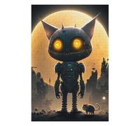 Puzzle Difficile pour Adultes 75x50cm/1000pcs Robotic Cat Companion in A Futuristic Cityscape Puzzles pour Adultes - Jeu Familial - Une Œuvre d'art Stimulante À Compléter 75x50cm/1000pcs