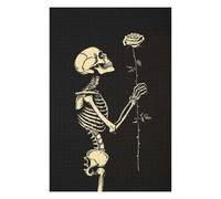 Puzzle Difficile pour Adultes 75x50cm/1000pcs Skeleton with Rose Puzzles pour Adultes - Jeux De Détente - Analyse Et Logique - Défi Éducatif 75x50cm/1000pcs