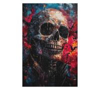 Puzzle Difficile pour Adultes 75x50cm/1000pcs Skull in Bats Painting Puzzles pour Adultes, Jeux en Famille, Défi Éducatif Difficile 75x50cm/1000pcs