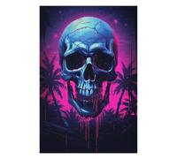 Puzzle Difficile pour Adultes 75x50cm/1000pcs Synthwave Skull Puzzles pour Adultes, Jeux en Famille, Défi Éducatif Difficile 75x50cm/1000pcs