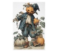 Puzzle Difficile pour Adultes 75x50cm/1000pcs Vintage Halloween Pumpkin Scarecrow Illustration Puzzle, Jouet, Décoration Murale, Motif À Assembler, pour Les Jeux 75x50cm/1000pcs