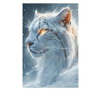 Puzzle Difficile pour Adultes 75x50cm/1000pcs White Tiger in Snow Casse-tête pour Adultes, Jeu De Réflexion, Décoration Murale, Cadeau d'anniversaire, Cadeaux, 75x50cm/1000pcs