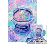 Puzzle Difficile pour Adultes de 1000 pièces Astronaute dans Un Paysage onirique Pastel Puzzle Relaxant pour Adultes Améliore la mémoire Défi à compléter (Dimensions 38x52cm)