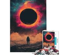 Puzzle Difficile pour Adultes de 1000 pièces Astronaute et Trou Noir Films interstellaires Activités Amusantes à la Maison Défi Difficile Décoration Murale À partir de 14 Ans Jeu (38x52cm)