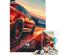 Puzzle Difficile pour Adultes de 1000 pièces Audi A Rouge en Pleine Vitesse activités Amusantes à la Maison défi Difficile Jouet décoration Murale à partir de 14 Ans (38x26cm)