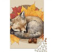 Puzzle Difficile pour Adultes De 1000 Pièces Autumn Fox Illustration-1 Puzzle Anti-Stress, Jeu Éducatif Amusant Et Humoristique 52x38cm/1000pcs