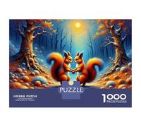 Puzzle Difficile pour Adultes De 1000 Pièces Autumn Squirrel Romance Casse-tête pour Adultes, Jeu De Réflexion, Analyse Et Logique, pour Les Amis Et La Famille 52x38cm/1000pcs