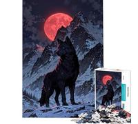 Puzzle Difficile pour Adultes de 1000 pièces Blood Moon Alpha Wolf Mountain King Un Jeu Difficile et Stimulant pour Passer Le Temps à la Maison Jeu Impossible à partir de 14 Ans Jeu de Puzzle proposé