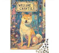 Puzzle Difficile pour Adultes De 1000 Pièces Charming Shiba Inu Welcome Sign Puzzles pour Adolescents, Amusants Et Humoristiques, Un Défi Stimulant pour Réduire Le Stress 70x50cm/1000pcs
