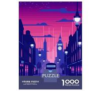 Puzzle Difficile pour Adultes De 1000 Pièces City Synthwave Retro Puzzle Anti-Stress, Jeu Éducatif Amusant Et Humoristique 52x38cm/1000pcs