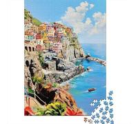 Puzzle Difficile pour Adultes De 1000 Pièces Colorful Coastal Village Scene -1 Puzzles pour Adolescents, Amusants Et Humoristiques, Un Défi Stimulant pour Réduire Le Stress 38x26cm/1000pcs