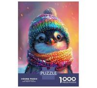 Puzzle Difficile pour Adultes De 1000 Pièces Colorful Penguin Winter Hat Casse-tête pour Adultes, Jeu De Réflexion, Analyse Et Logique, pour Les Amis Et La Famille 38x26cm/1000pcs