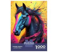 Puzzle Difficile pour Adultes De 1000 Pièces Colorful Wild Horse Puzzle Anti-Stress, Jeu Éducatif Amusant Et Humoristique 52x38cm/1000pcs