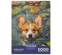 Puzzle Difficile pour Adultes De 1000 Pièces Corgi Swimming in Pond Puzzles pour Adolescents, Amusants Et Humoristiques, Un Défi Stimulant pour Réduire Le Stress 70x50cm/1000pcs