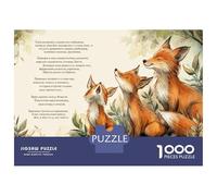 Puzzle Difficile pour Adultes De 1000 Pièces Fox Family in Forest-1 Casse-tête pour Adultes, Jeu De Réflexion, Analyse Et Logique, pour Les Amis Et La Famille 70x50cm/1000pcs