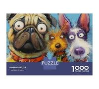 Puzzle Difficile pour Adultes De 1000 Pièces Funny Dogs Art Print Puzzle Anti-Stress, Jeu Éducatif Amusant Et Humoristique 52x38cm/1000pcs