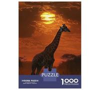 Puzzle Difficile pour Adultes De 1000 Pièces Giraffe Sunset Silhouette Puzzles pour Adolescents, Amusants Et Humoristiques, Un Défi Stimulant pour Réduire Le Stress 70x50cm/1000pcs