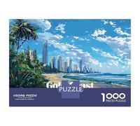 Puzzle Difficile pour Adultes De 1000 Pièces Gold Coast Skyline Puzzle pour Adultes Jeu Manuel Difficile Cadeau d'anniversaire, Cadeaux, 70x50cm/1000pcs