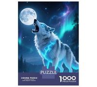 Puzzle Difficile pour Adultes De 1000 Pièces Howling Wolf Moonlight Puzzle Anti-Stress, Jeu Éducatif Amusant Et Humoristique 38x26cm/1000pcs