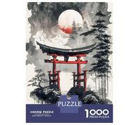 Puzzle Difficile pour Adultes De 1000 Pièces Japanese Torii Gate Ink Puzzle Anti-Stress, Jeu Éducatif Amusant Et Humoristique 52x38cm/1000pcs