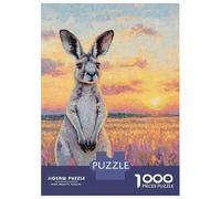 Puzzle Difficile pour Adultes De 1000 Pièces Kangaroo in A Field at Sunset Puzzles pour Adolescents, Amusants Et Humoristiques, Un Défi Stimulant pour Réduire Le Stress 38x26cm/1000pcs