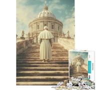 Puzzle Difficile pour Adultes de 1000 pièces L'ascension du Pape au dôme du Vatican Jeu éducatif et Relaxant Cadeau d'anniversaire (38x52cm)
