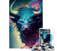 Puzzle Difficile pour Adultes de 1000 pièces Le Taureau Bleu en colère Un défi Stimulant et Original pour décorer Votre intérieur Jeu Familial à partir de 14 Ans (50x75cm)