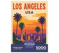 Puzzle Difficile pour Adultes De 1000 Pièces Los Angeles Travel Poster Puzzles pour Adolescents, Amusants Et Humoristiques, Un Défi Stimulant pour Réduire Le Stress 70x50cm/1000pcs