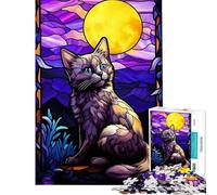 Puzzle Difficile pour Adultes de 1000 pièces Motif Chat Munchkin taché défi et décoration d'intérieur Jeu Familial à partir de 14 Ans (38x26cm)
