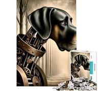 Puzzle Difficile pour Adultes de 1000 pièces Motif Grand Danois Steampunk défi et décoration d'intérieur Jeu Familial à partir de 14 Ans (38x52cm)