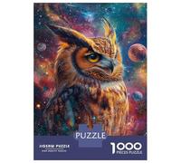 Puzzle Difficile pour Adultes De 1000 Pièces Owl in Cosmos -4 Puzzle pour Adultes Jeu Manuel Difficile Cadeau d'anniversaire, Cadeaux, 38x26cm/1000pcs