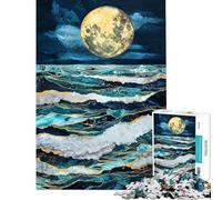 Puzzle Difficile pour Adultes de 1000 pièces Paysage Marin Saphir orageux Jeu de Puzzle Relaxant pour Adultes améliore la mémoire défi à relever (Taille 50x75cm)