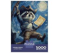 Puzzle Difficile pour Adultes De 1000 Pièces Pirate Raccoon Puzzles pour Adolescents, Amusants Et Humoristiques, Un Défi Stimulant pour Réduire Le Stress 38x26cm/1000pcs