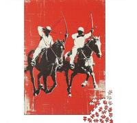 Puzzle Difficile pour Adultes De 1000 Pièces Polo Horse Art Print Puzzles pour Adolescents, Amusants Et Humoristiques, Un Défi Stimulant pour Réduire Le Stress 38x26cm/1000pcs