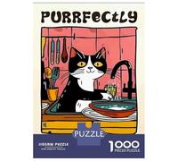 Puzzle Difficile pour Adultes De 1000 Pièces Purrfectly Happy Helper Cat Puzzles pour Adolescents, Amusants Et Humoristiques, Un Défi Stimulant pour Réduire Le Stress 52x38cm/1000pcs
