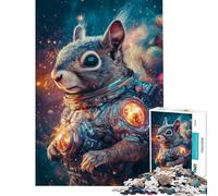 Puzzle Difficile pour Adultes de 1000 pièces Puzzle écureuil Astronaute Jouet Anti-Stress pour Les Joueurs (Taille 38x26cm)