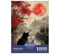 Puzzle Difficile pour Adultes De 1000 Pièces Red Moon Reverie -1 Puzzle pour Adultes Jeu Manuel Difficile Cadeau d'anniversaire, Cadeaux, 38x26cm/1000pcs