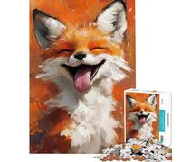 Puzzle Difficile pour Adultes de 1000 pièces Renard Joyeux Puzzle à Peindre pour Adolescents Activités Amusantes pour Passer Le Temps à la Maison Jeu Stimulant Cadeau (Dimensions 38x52cm)