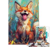 Puzzle Difficile pour Adultes de 1000 pièces Renard Joyeux Puzzle à Peindre pour Adolescents Activités Amusantes pour Passer Le Temps à la Maison Jeu Stimulant Cadeau (Dimensions 50x75cm)