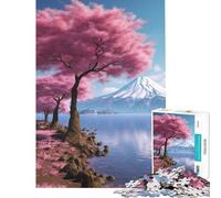 Puzzle Difficile pour Adultes de 1000 pièces représentant Le Mont Fuji Serein Activités Amusantes à la Maison Jeu de décoration Murale Stimulant pour Les 14 Ans et Plus (50x75cm)