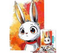 Puzzle Difficile pour Adultes de 1000 pièces représentant Un Adorable Lapin au Regard expressif Jeu Familial Stimulant et Original idéal pour la décoration intérieure et à partir de 14 Ans (50x75cm)