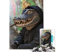 Puzzle Difficile pour Adultes de 1000 pièces représentant Un Alligator à Capuche Un Jeu Impossible à Jouer pour Les 14 Ans et Plus (38x26cm)