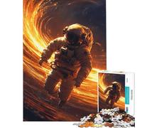 Puzzle Difficile pour Adultes de 1000 pièces représentant Un Astronaute dans Un Trou Noir Incandescent Jeu Anti-Stress pour Adultes idéal pour se détendre et s'amuser (Dimensions 75x50cm)