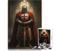 Puzzle Difficile pour Adultes de 1000 pièces représentant Un Chevalier templier dans Une cathédrale Idéal pour des Moments de Calme et de détente Dimensions:38x26cm