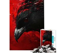 Puzzle Difficile pour Adultes de 1000 pièces représentant Un Corbeau aux Yeux Rouges Un défi Stimulant et Original pour décorer Votre intérieur Jeu Familial à partir de 14 Ans (38x52cm)