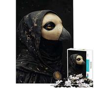 Puzzle Difficile pour Adultes de 1000 pièces représentant Un Portrait de Masque de Corbeau Décoration Murale et Jeu Familial à partir de 14 Ans (38x52cm)