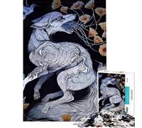 Puzzle Difficile pour Adultes de 1000 pièces représentant Un Renard surréaliste avec des Fleurs et des colibris Activité Amusante à la Maison Jeu de décoration Murale Stimulant À partir de 14 Ans
