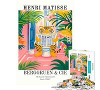 Puzzle Difficile pour Adultes de 1000 pièces représentant Un Tigre lisant Le Journal d'Henri Matisse Un défi Stimulant et Original pour décorer Votre intérieur Jeu Familial à partir de 14 Ans 38x52cm