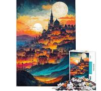 Puzzle Difficile pour Adultes de 1000 pièces représentant Une Belle Ville Jeu de Puzzle à Faire soi-même Amusant et Humoristique Un pour Les Amateurs de Jeux (Taille 38x52cm)
