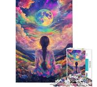 Puzzle Difficile pour Adultes de 1000 pièces représentant Une Femme contemplant Le Cosmos Jeu Anti-Stress pour Adultes idéal pour se détendre et s'amuser (Dimensions 38x26cm)